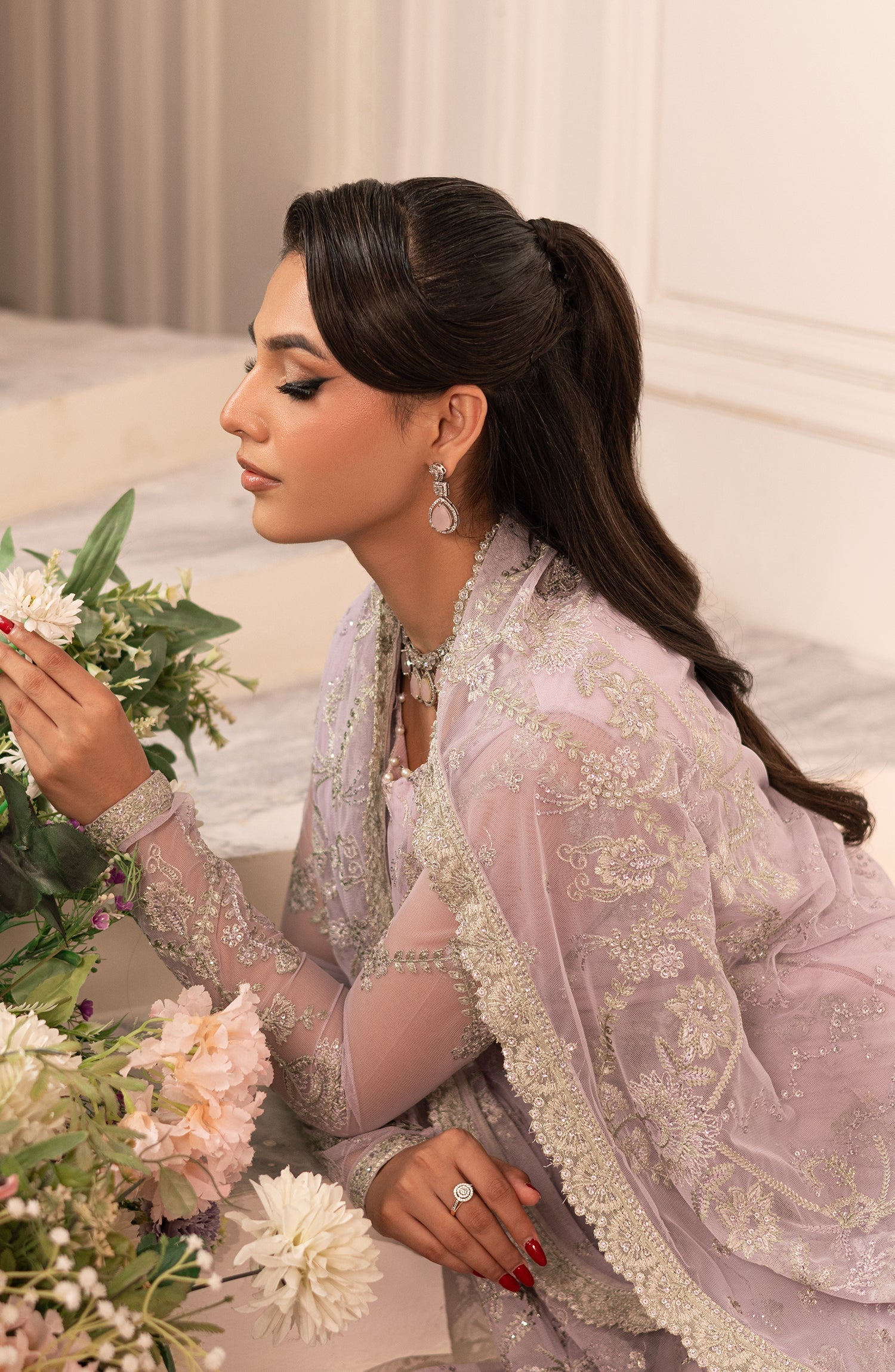 Inayat by Zarif Embroidered Net Unstitched 3Pc Suit ZRI-03