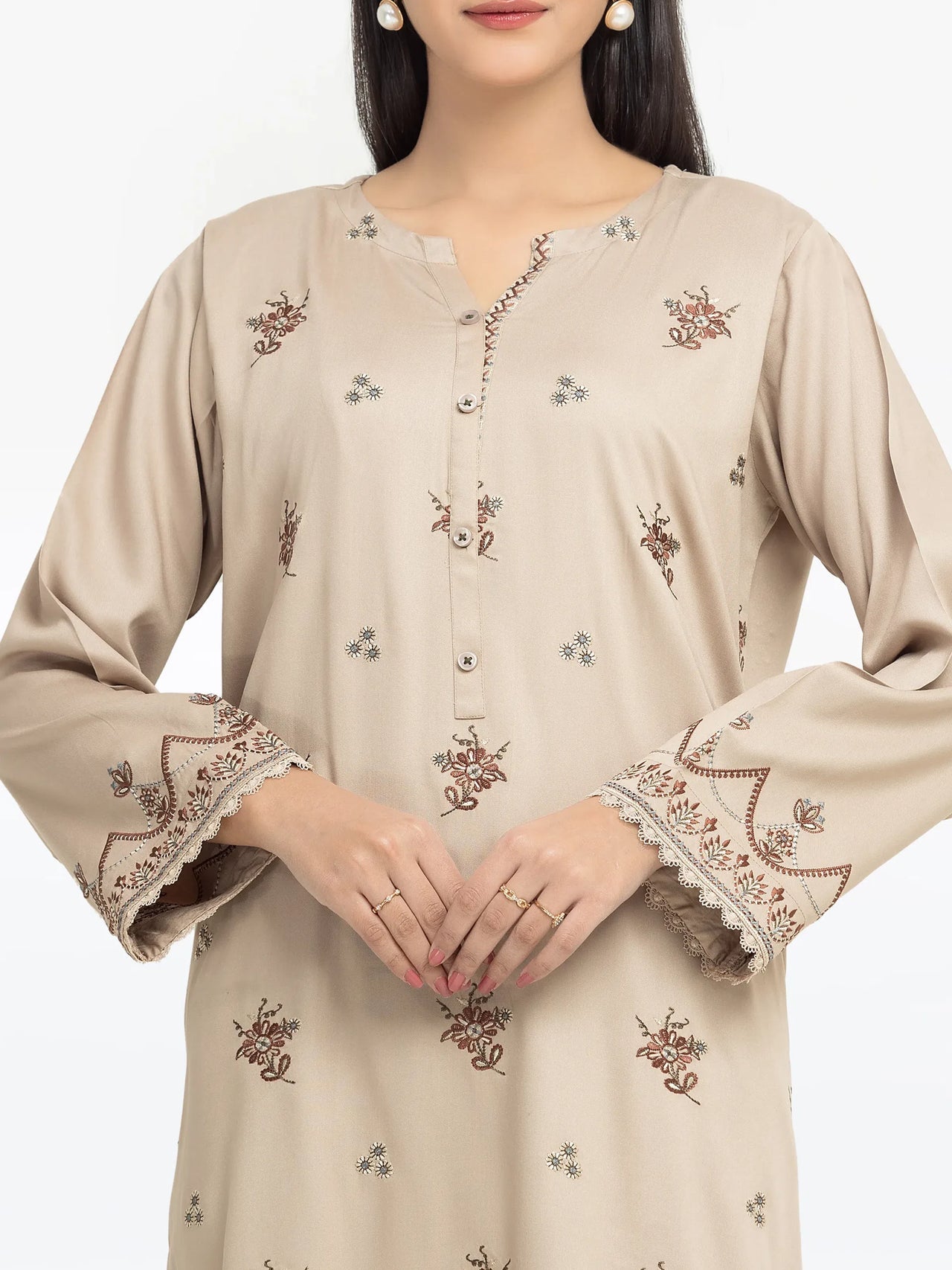 ED-Pret 2Pc Embroidered Twill Viscose Shirt Trouser