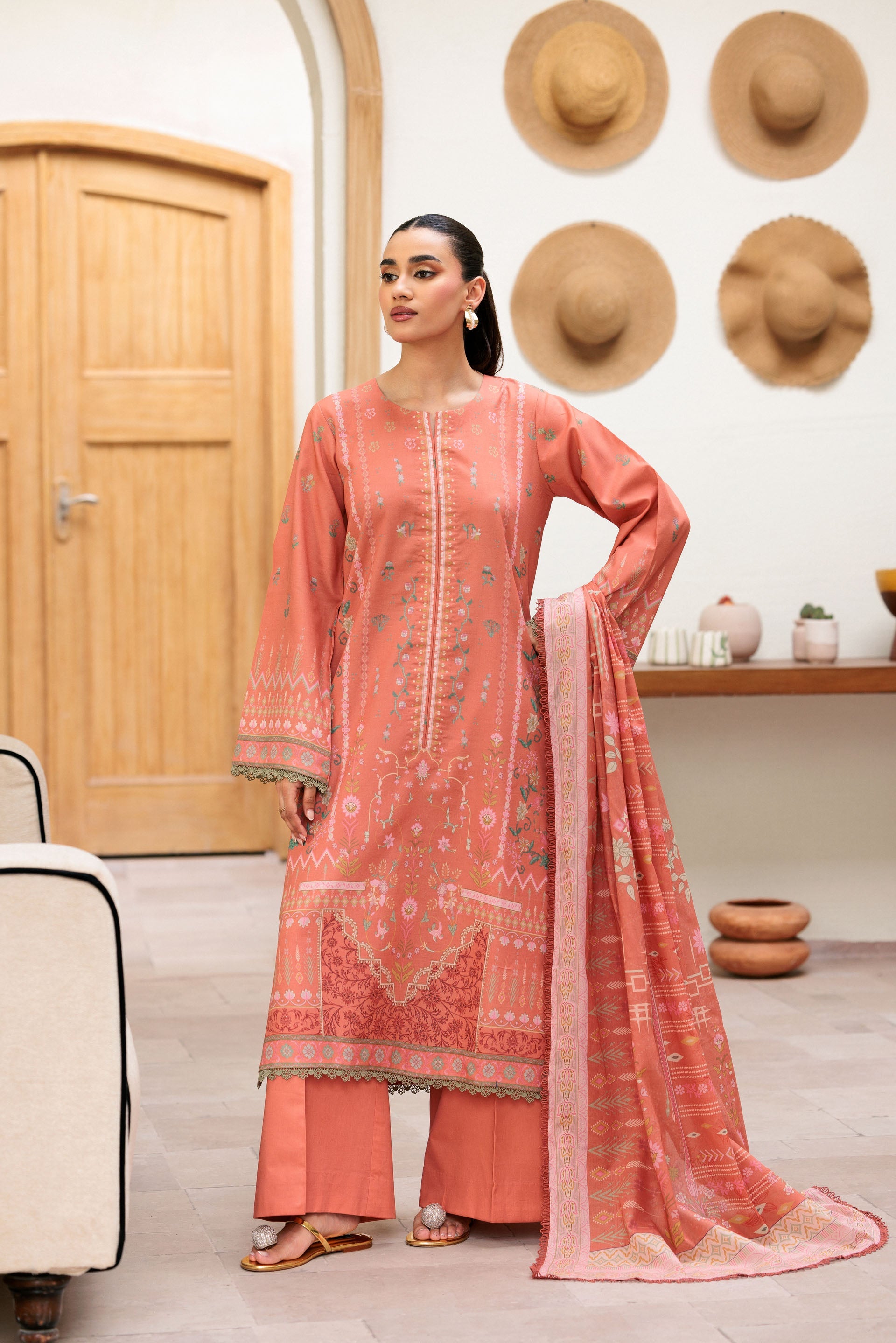 Florent Printed Lawn Suits Unstitched 3 Piece  - Summer Collection FDW - 3B