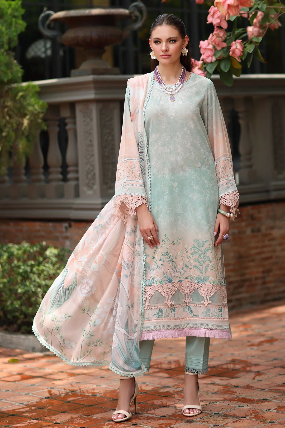 Nureh Signature Printed Marina Unstitched 3Pc Suit SP-154