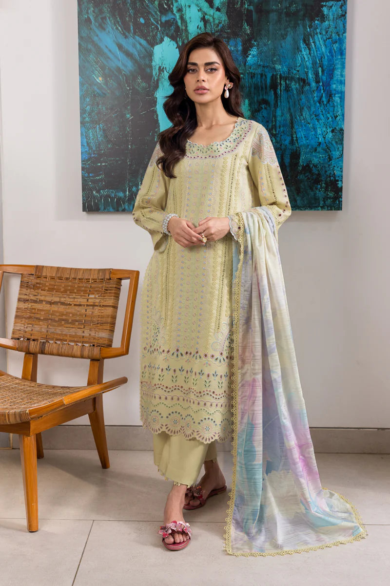 Rang Rasiya Carnation Embroidered Lawn Unstitched 3Pc Suit D-02 Nora