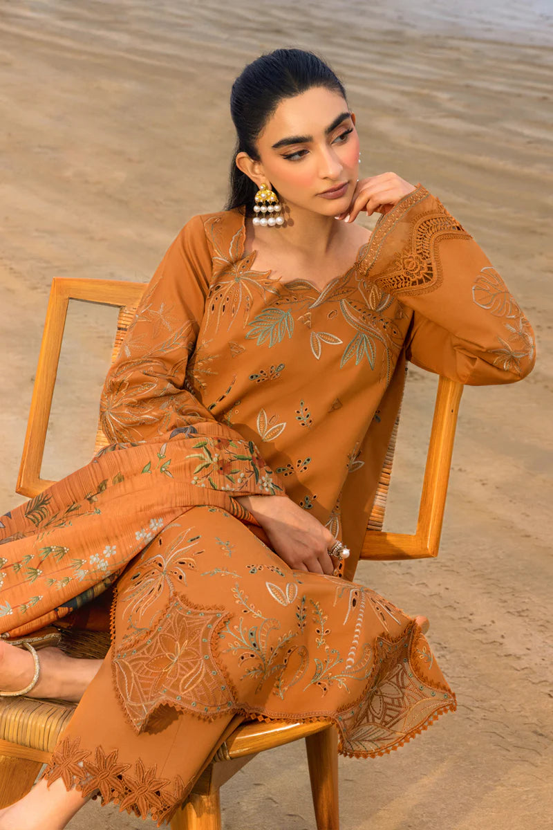 Rang Rasiya Carnation Embroidered Lawn Unstitched 3Pc Suit D-02 Isla