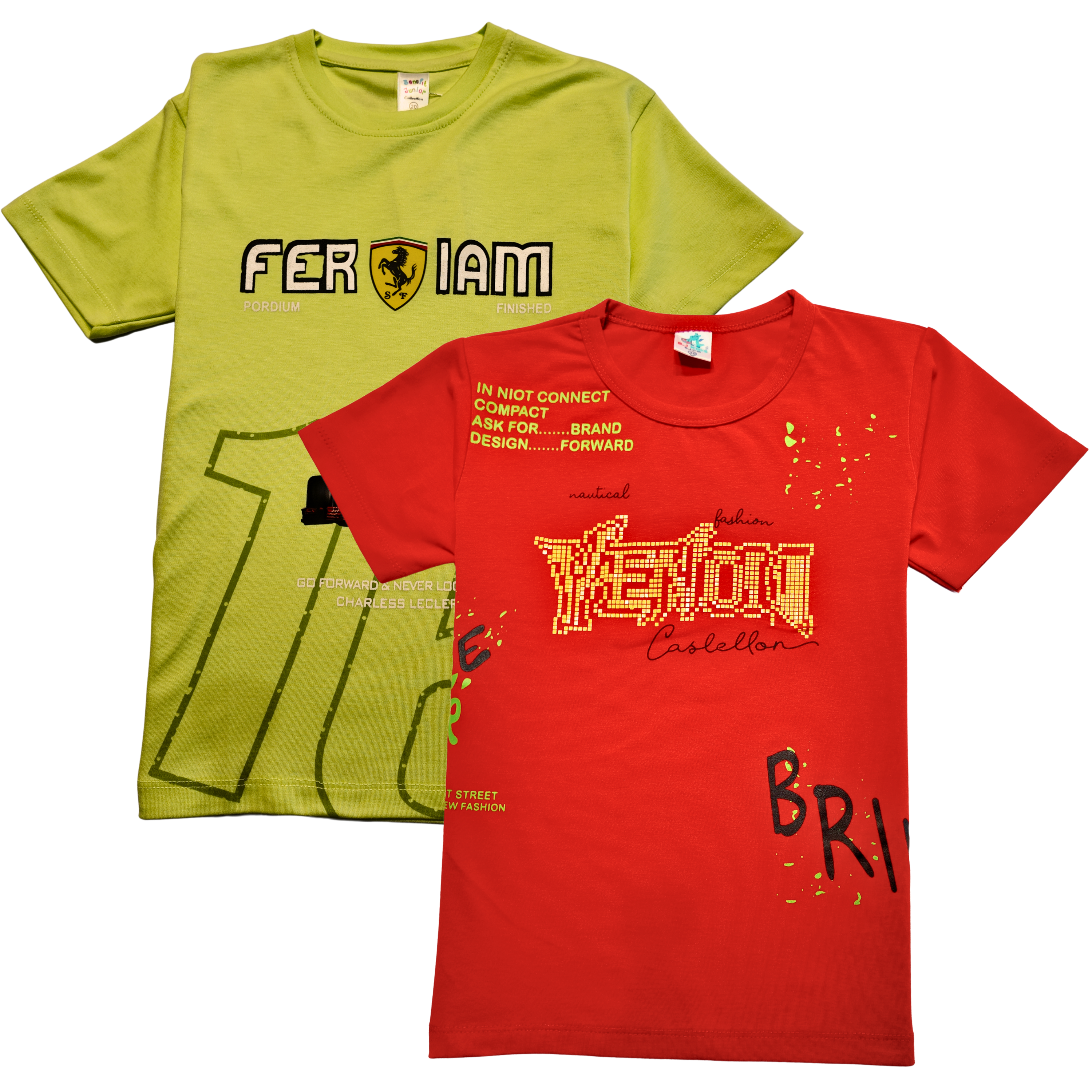 Boys T-Shirt Ferrari Best Friend For Life (Pack Of 2)