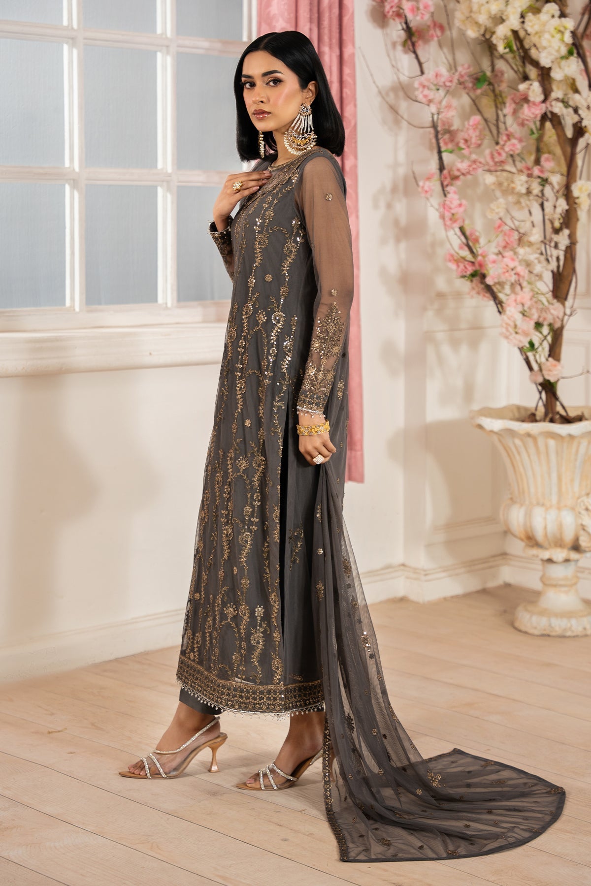 Zarif Embroidered Raw Silk Unstitched 3Pc Suit Z-04 SORAYA