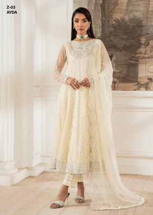 Zarif Embroidered Raw Silk Unstitched 3Pc Suit Z-03 AYDA