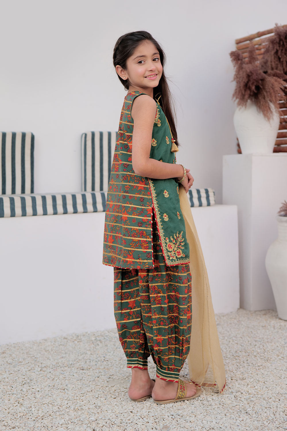 Senorita  | Green & Multicolor | Formal 3 Piece Suit |