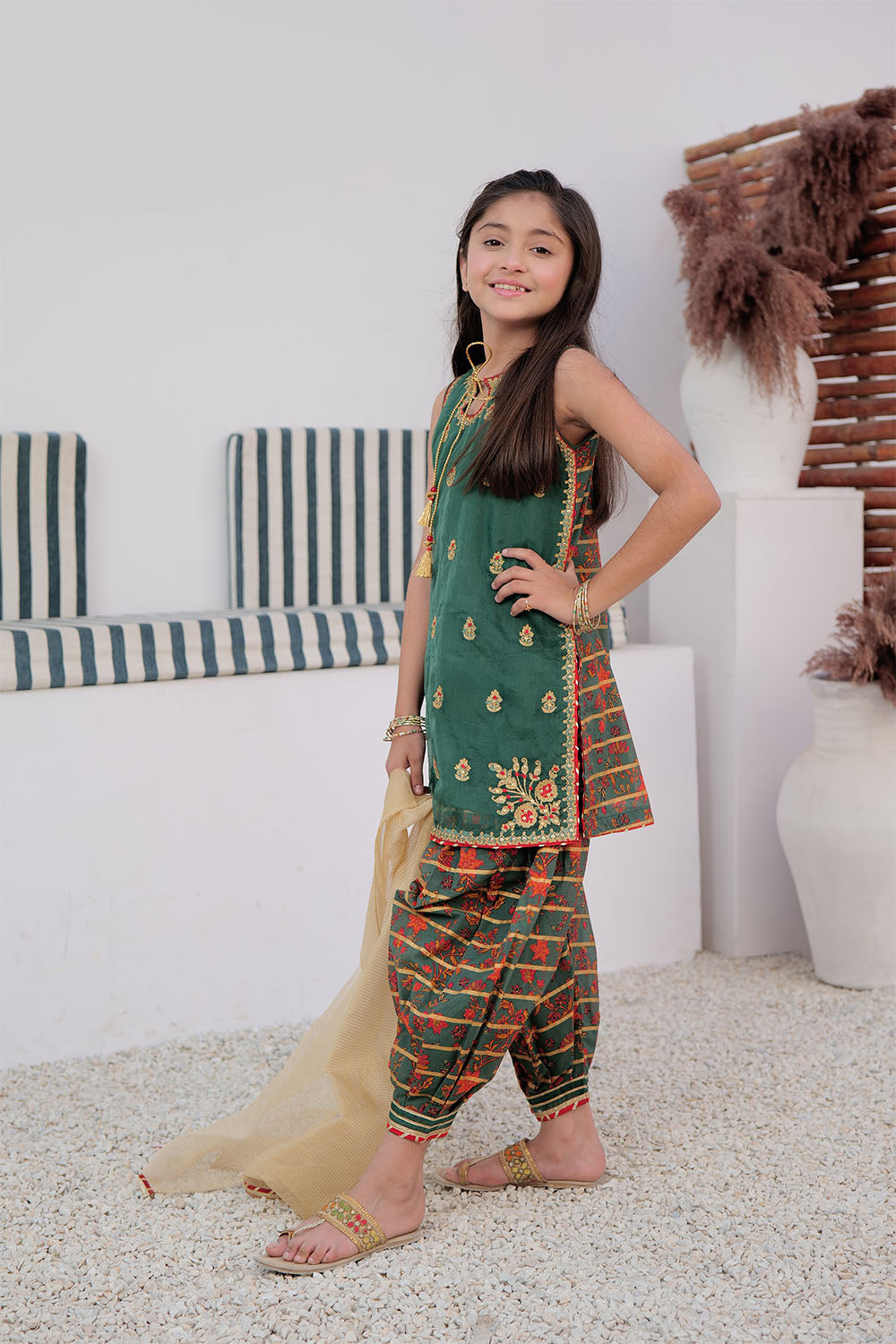 Senorita  | Green & Multicolor | Formal 3 Piece Suit |
