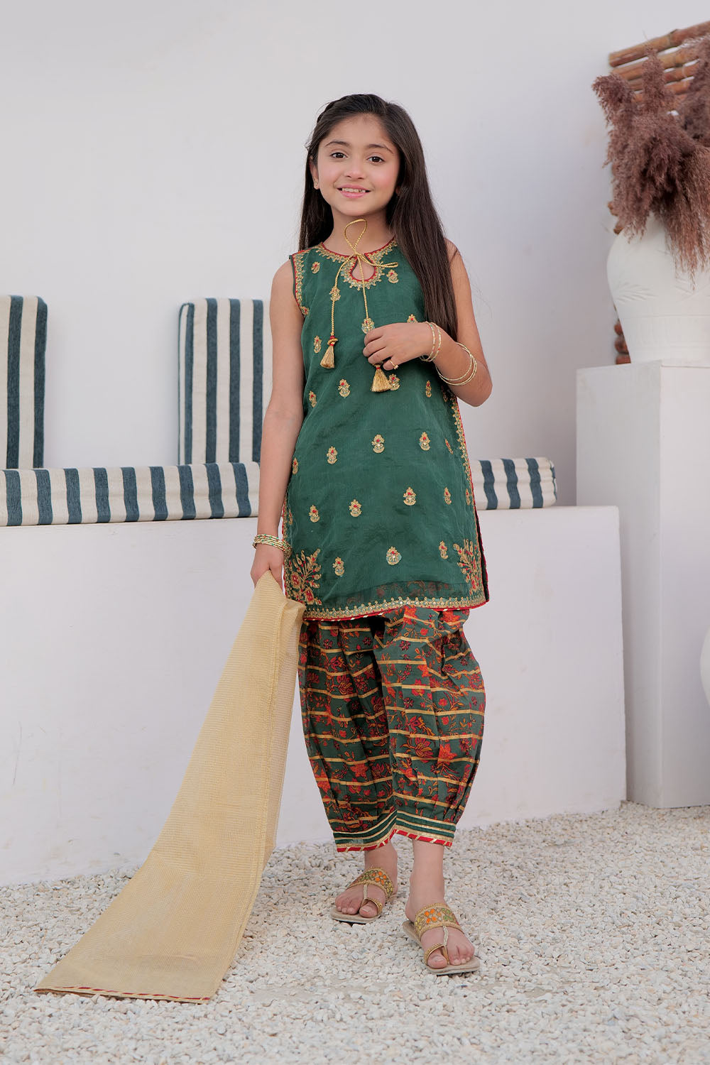 Senorita  | Green & Multicolor | Formal 3 Piece Suit |
