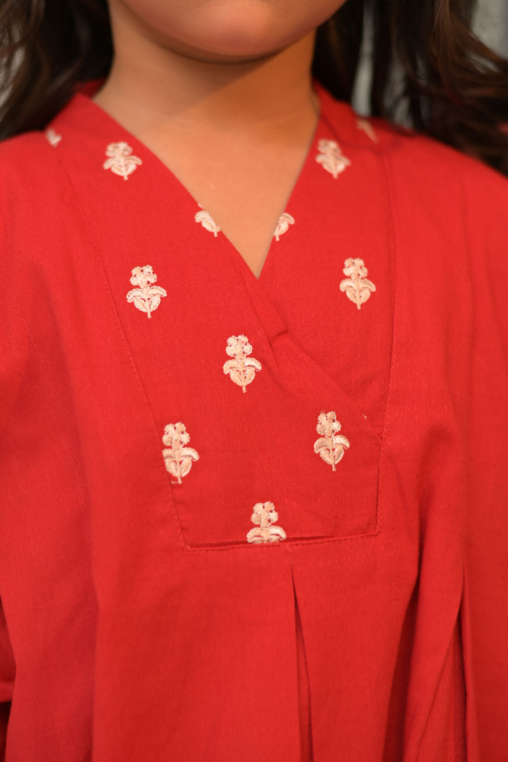 SN-02794 | RED | Casual 3 Piece Suit | Cotton Dobby Self
