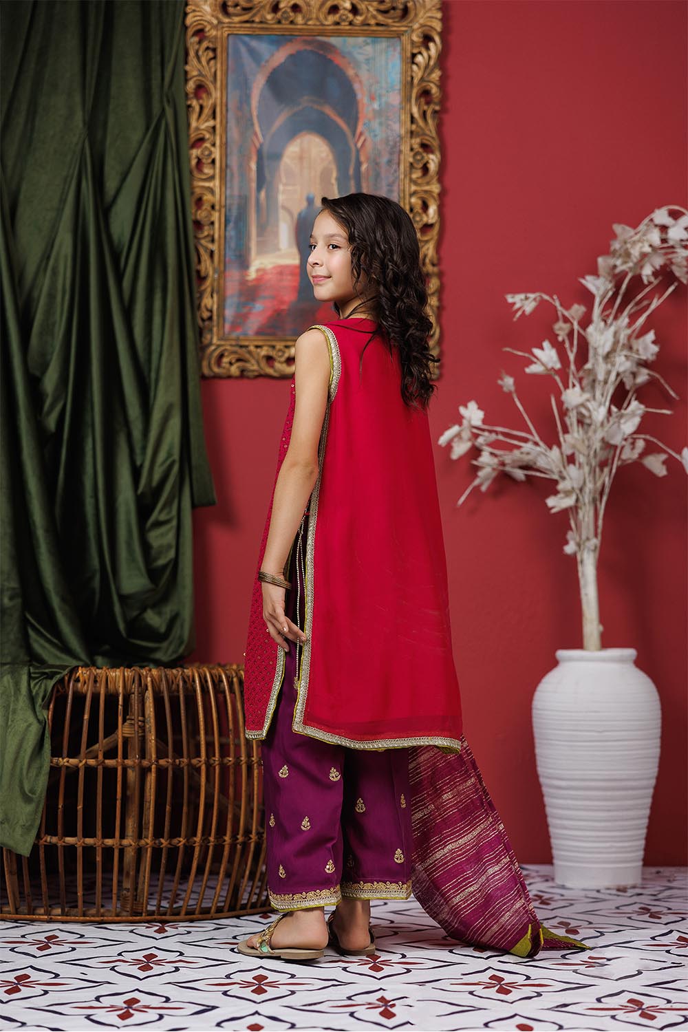 Senorita  | Shocking Pink & Pruple | Formal 3 Piece Suit |