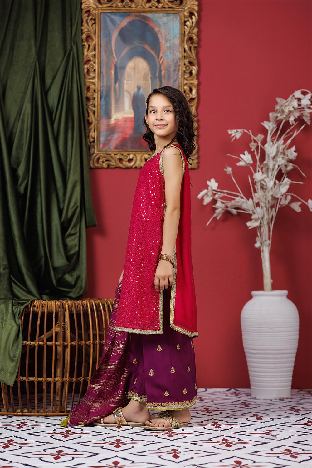 Senorita  | Shocking Pink & Pruple | Formal 3 Piece Suit |