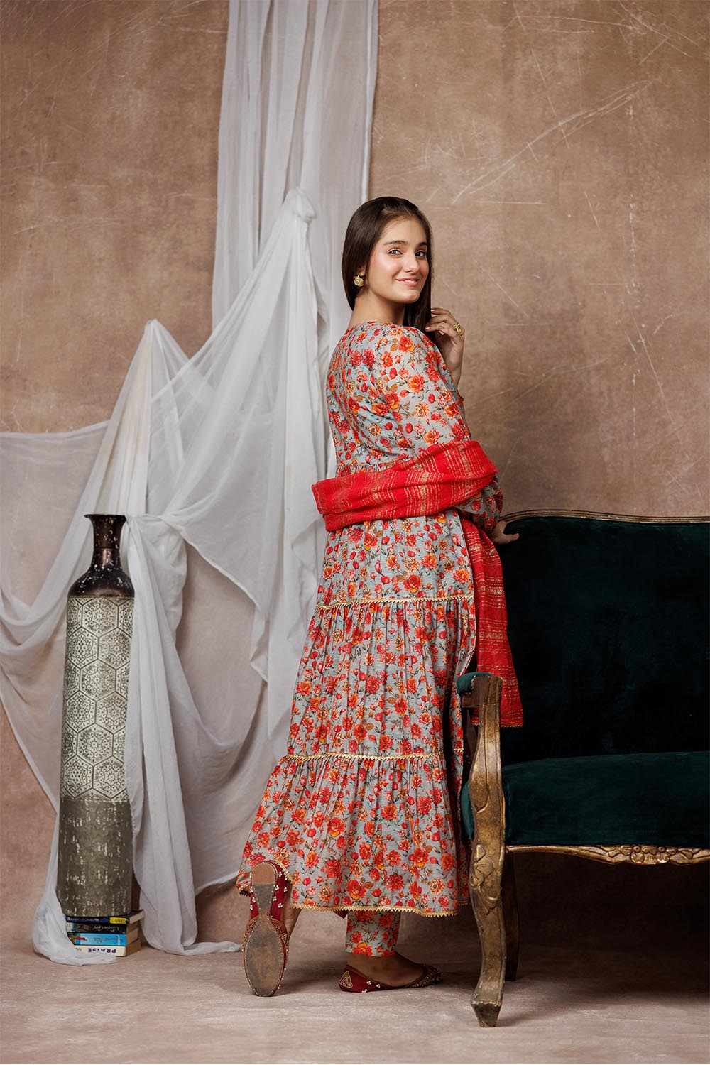 Senorita-| Grey & Multicolor | Formal 3 Piece Suit |