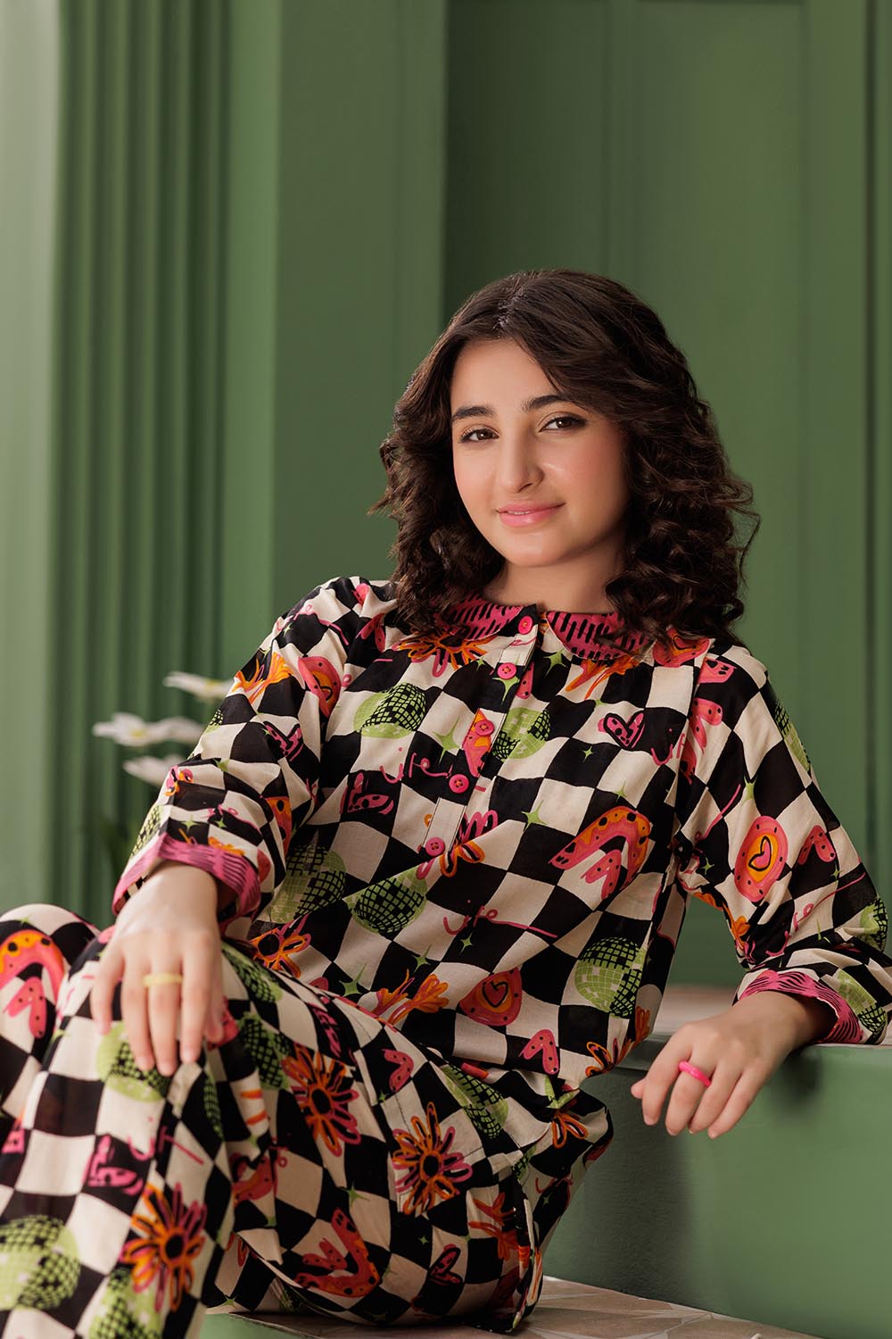SN- Fawn & Multicolor | Casual 2 Piece Suit | Cotton Lawn Printed