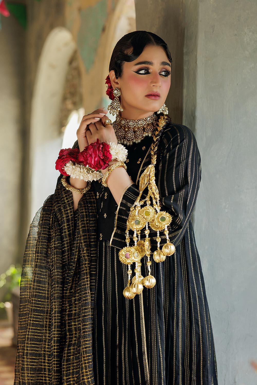 SN-02973 | Black & Gold | Casual Plus 3 Piece Suit | Cotton Dobby