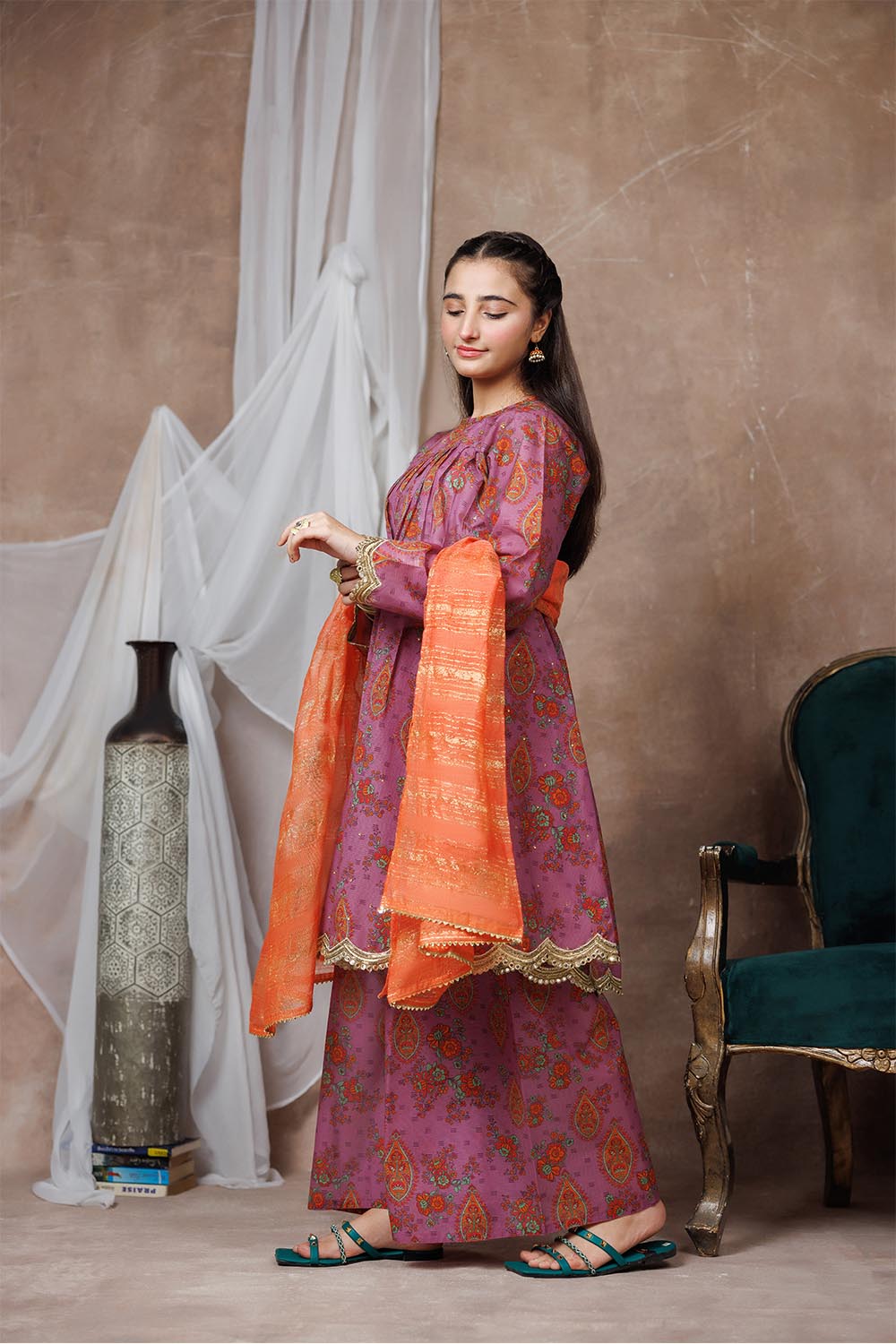 Senorita-|  Purple & Multicolor | Formal 3 Piece Suit