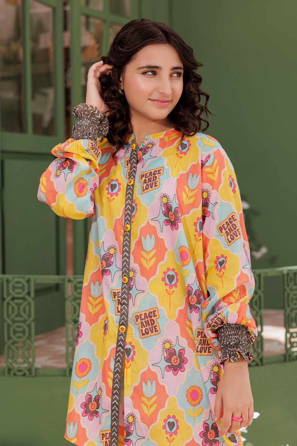 SN- Yellow & Multicolor | Casual 2 Piece Suit | Cotton Lawn Printed