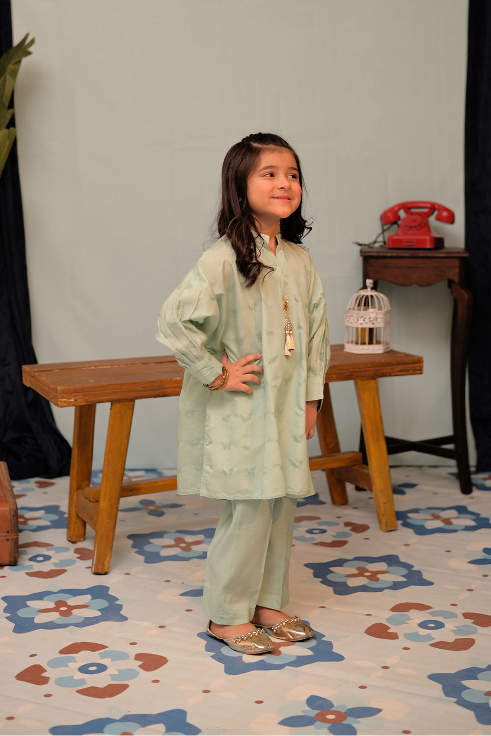 SN-02840 | Sea Green | Casual Plus 3 Piece Suit | Viscose Jacquard