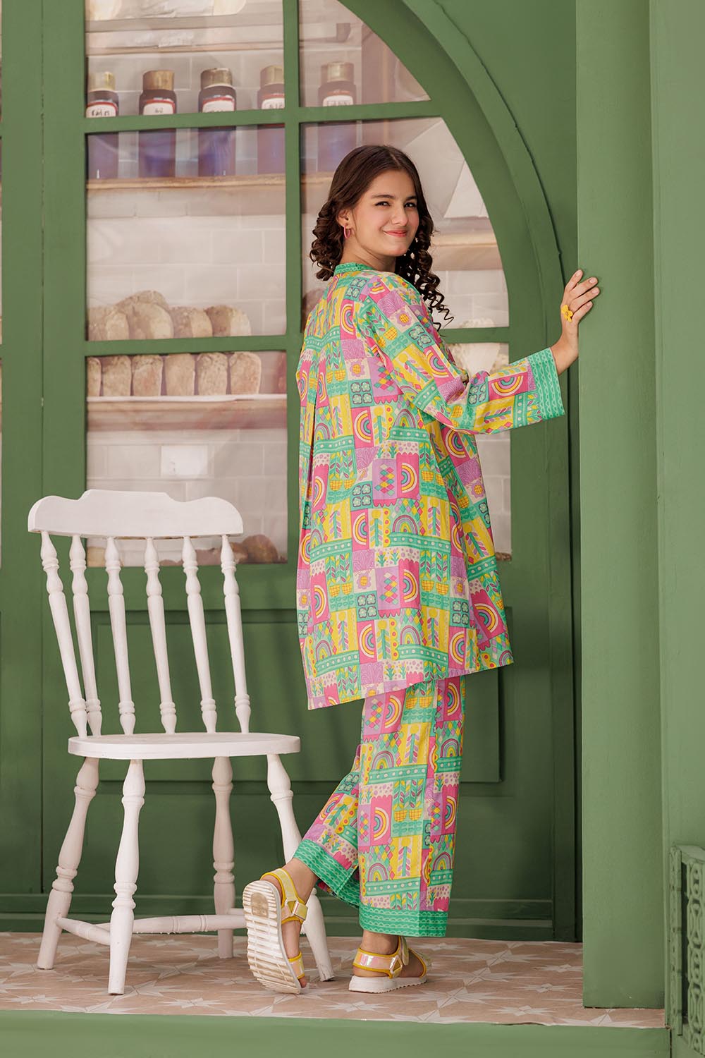 SN-  Sea green & Multicolor | Casual 2 Piece Suit | Cotton Lawn Printed