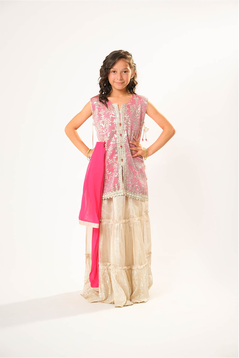 Senorita  | Shocking Pink & Fawn | Formal 3 Piece Suit |