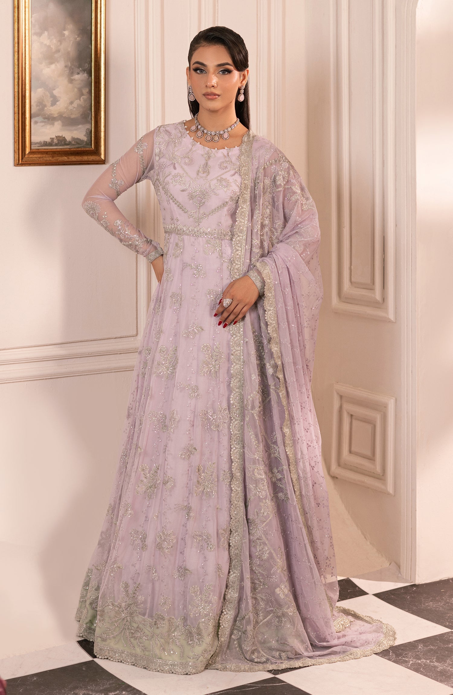 Inayat by Zarif Embroidered Net Unstitched 3Pc Suit ZRI-03