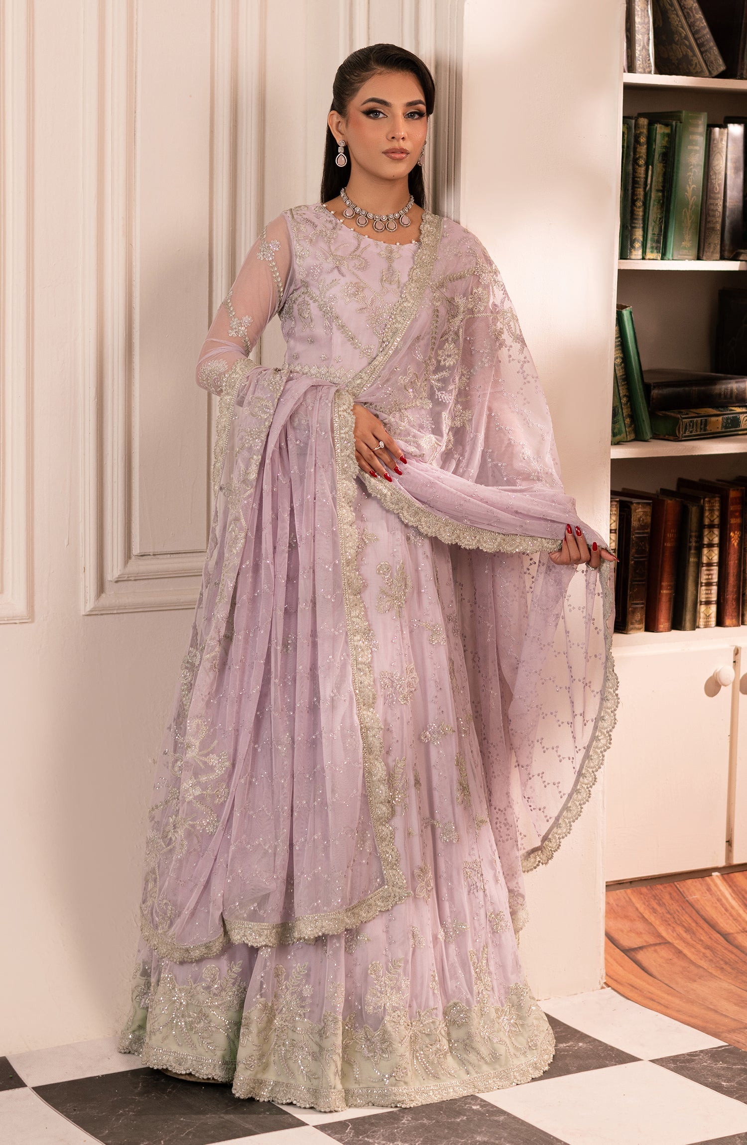 Inayat by Zarif Embroidered Net Unstitched 3Pc Suit ZRI-03