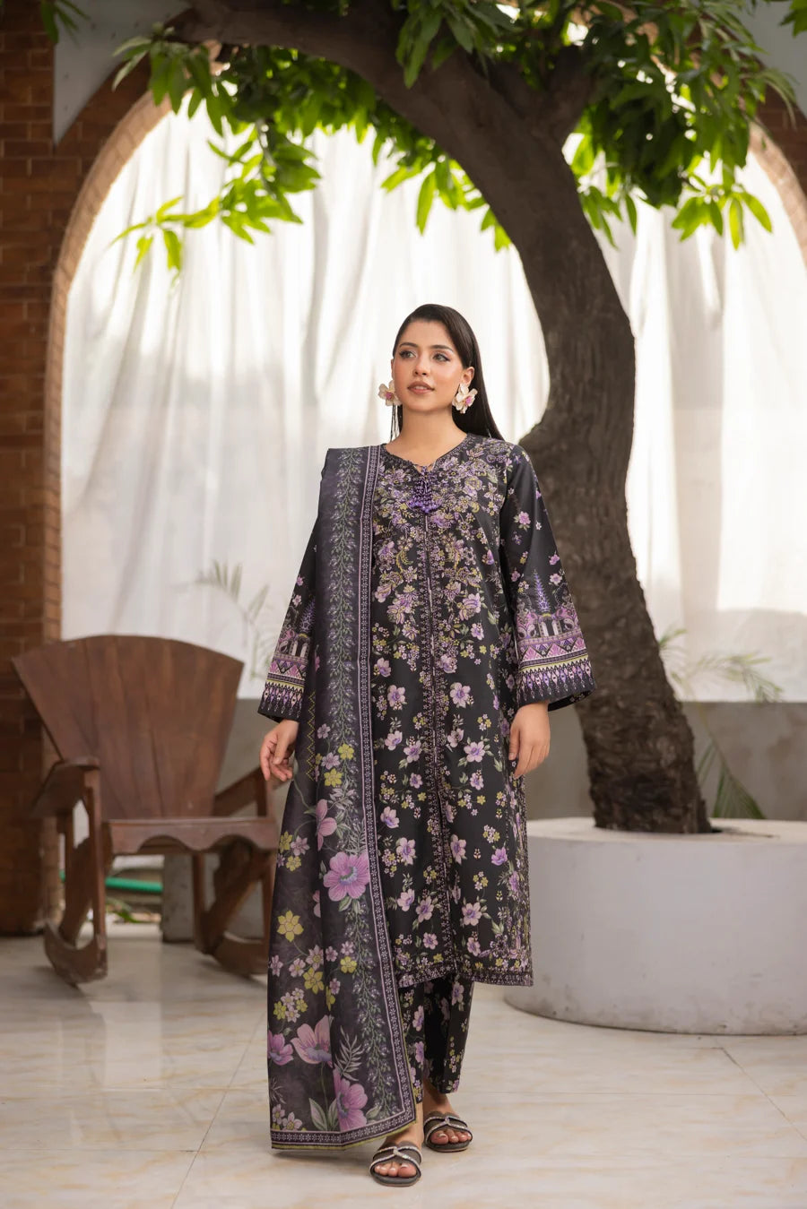 Zeenat Pret Zinnia - 3 PC Printed Dress