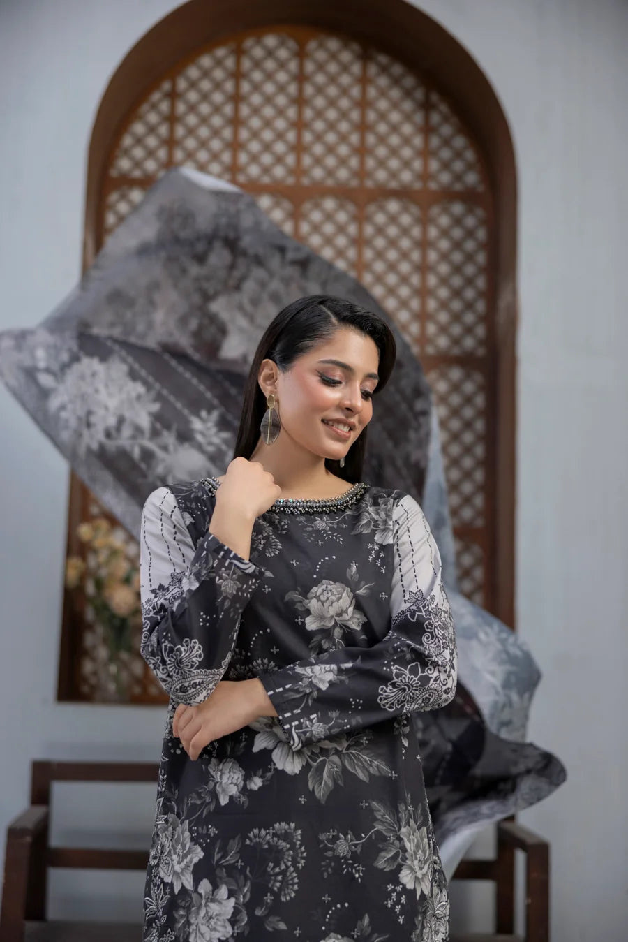 Zeenat Pret Rivaan - 3 PC Printed Dress