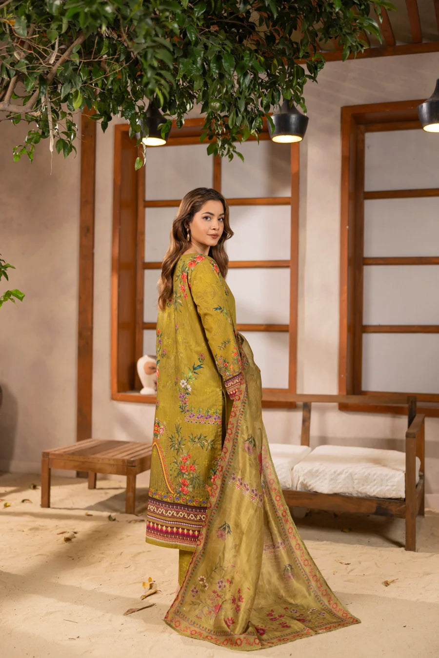 Zeenat Pret Zaitoon - 3 PC Printed Dress