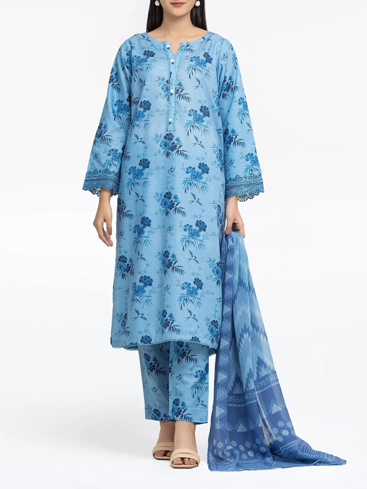 ED-Pret 3Pc Embroidered Khaddar Suit