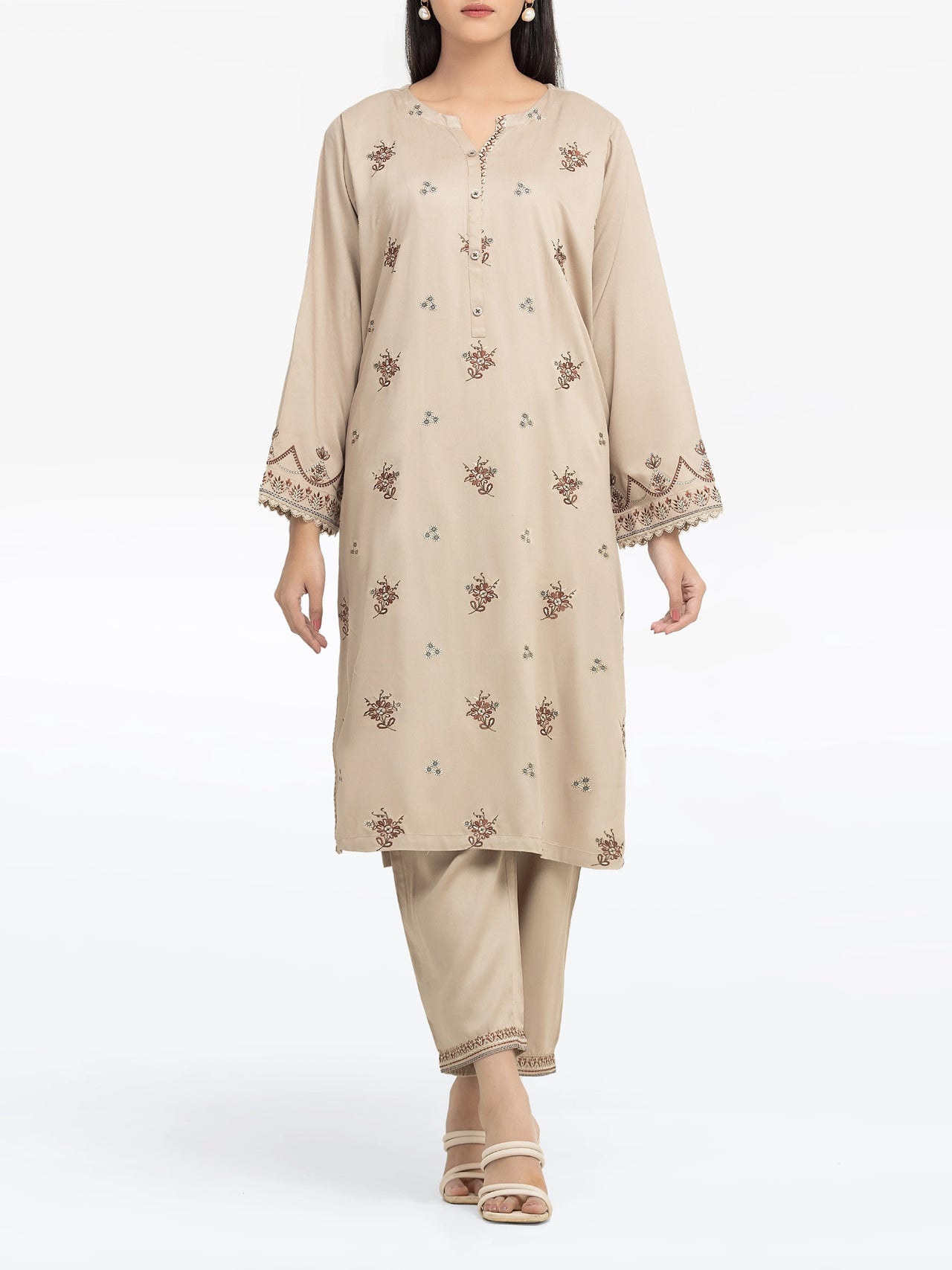 ED-Pret 2Pc Embroidered Twill Viscose Shirt Trouser