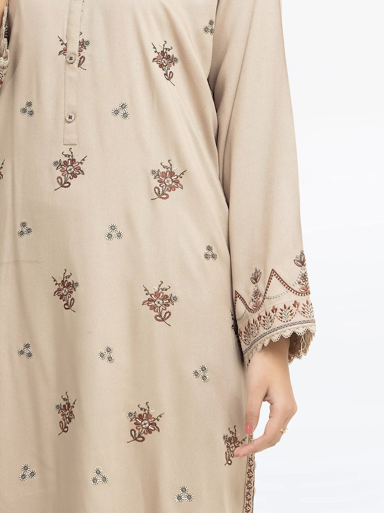 ED-Pret 2Pc Embroidered Twill Viscose Shirt Trouser