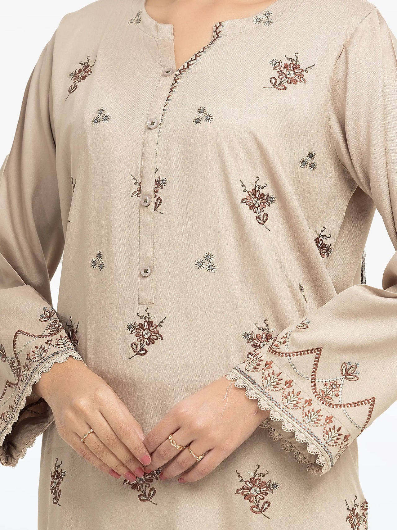 ED-Pret 2Pc Embroidered Twill Viscose Shirt Trouser