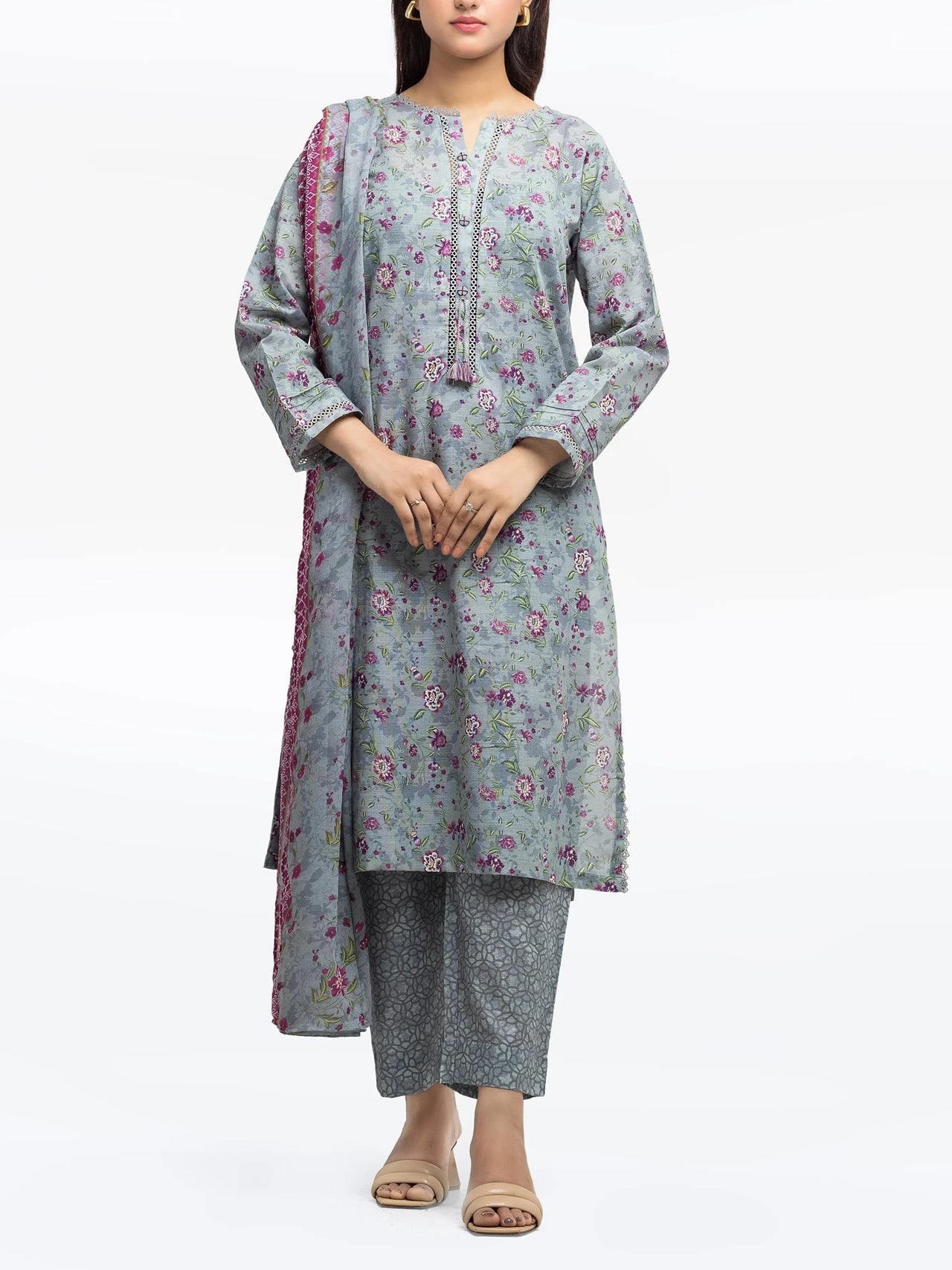 ED-Pret 3Pc Printed Khaddar Suit
