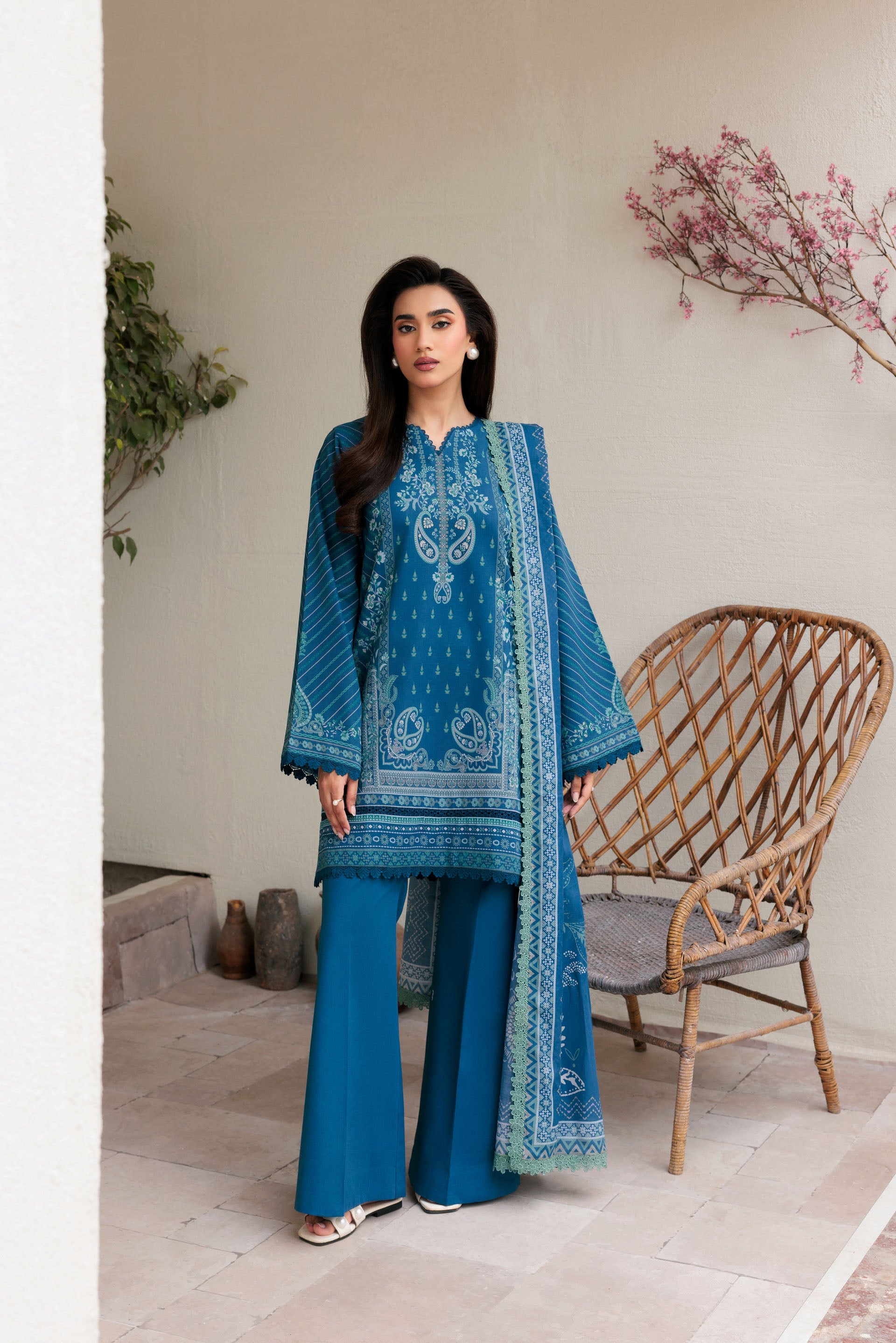 Florent Printed Lawn Suits Unstitched 3 Piece  - Summer Collection FDW - 1A