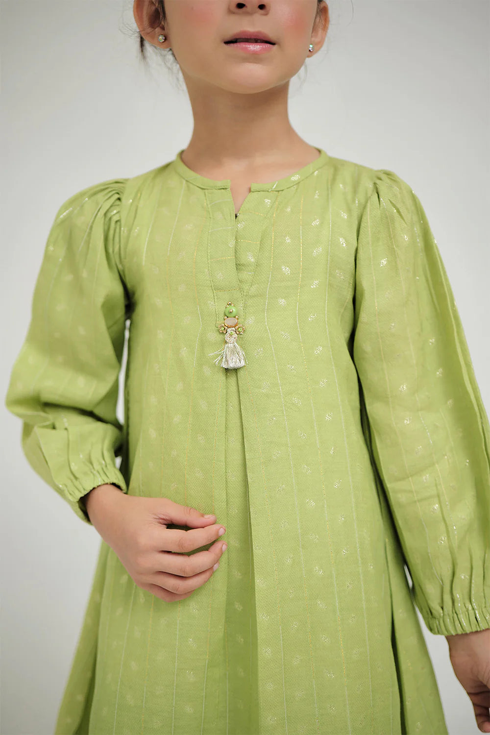 SN-02668 | Perrot Green & Gold | Casual Plus 3 Piece Suit | Viscose Jacquard Flament