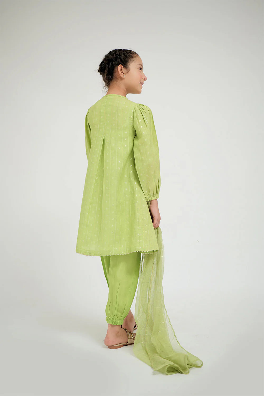 SN-02668 | Perrot Green & Gold | Casual Plus 3 Piece Suit | Viscose Jacquard Flament