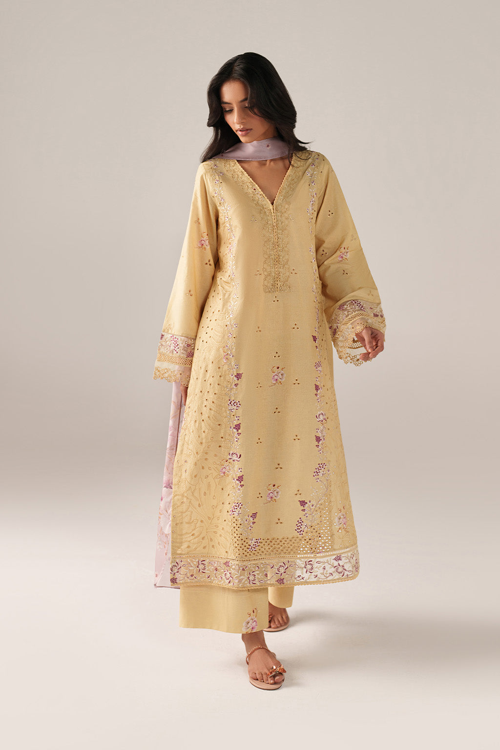 IZNIK Eid Lawn Unstitched Embroidered 3Pc Suit SS-11