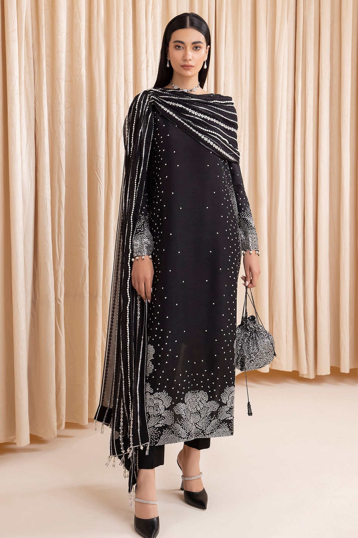Jazmin Embroidered Raw Silk ACT-7001