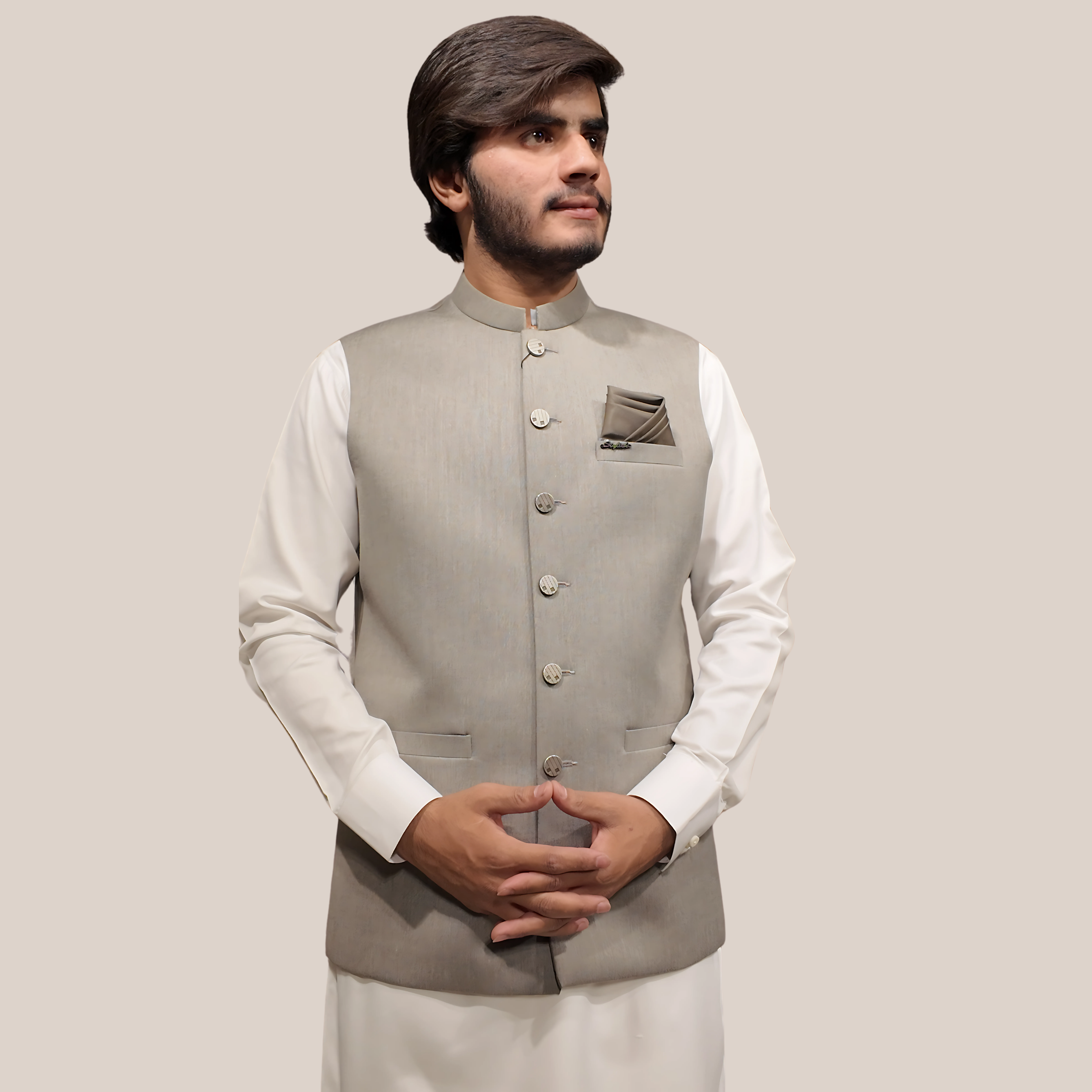Light Grey Men Waistcoat