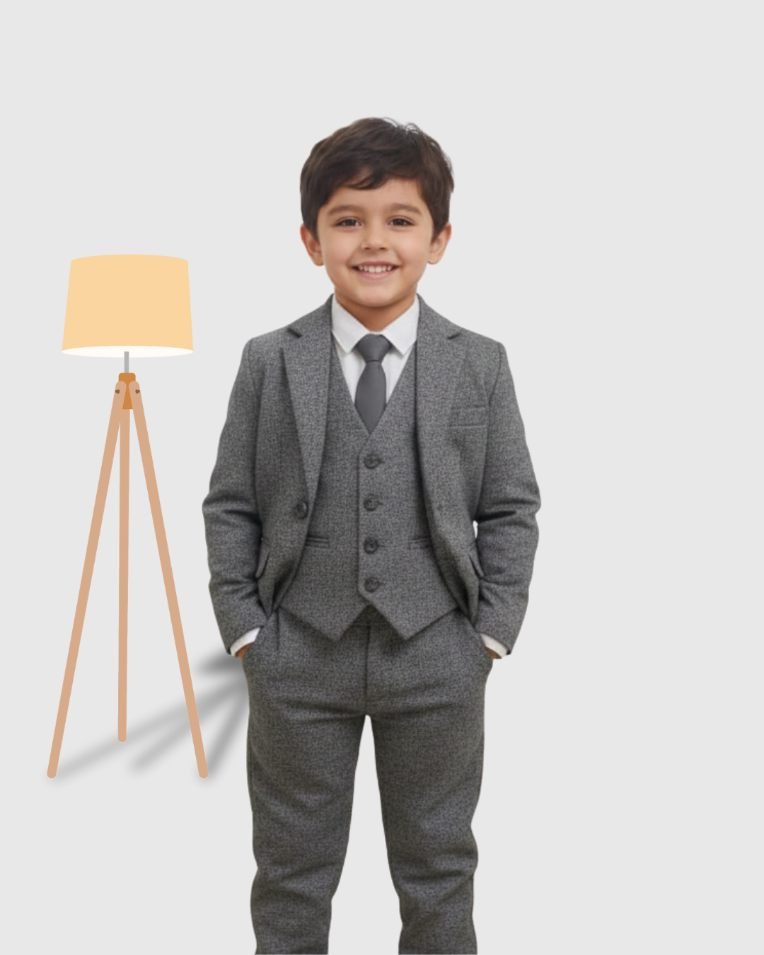 Dark Green Pent Coat 3-Piece Kids