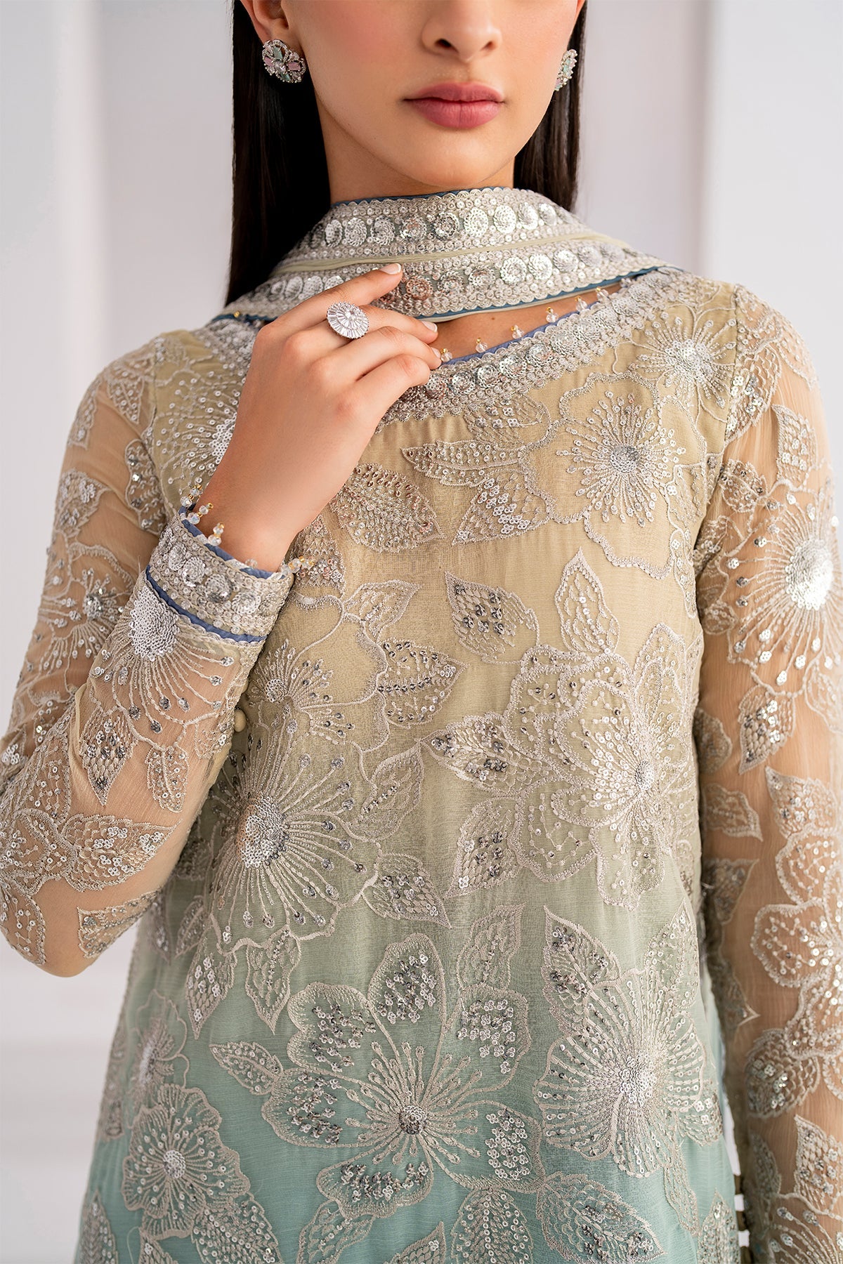 JAZMIN EMBROIDERED CHIFFON UC-3052