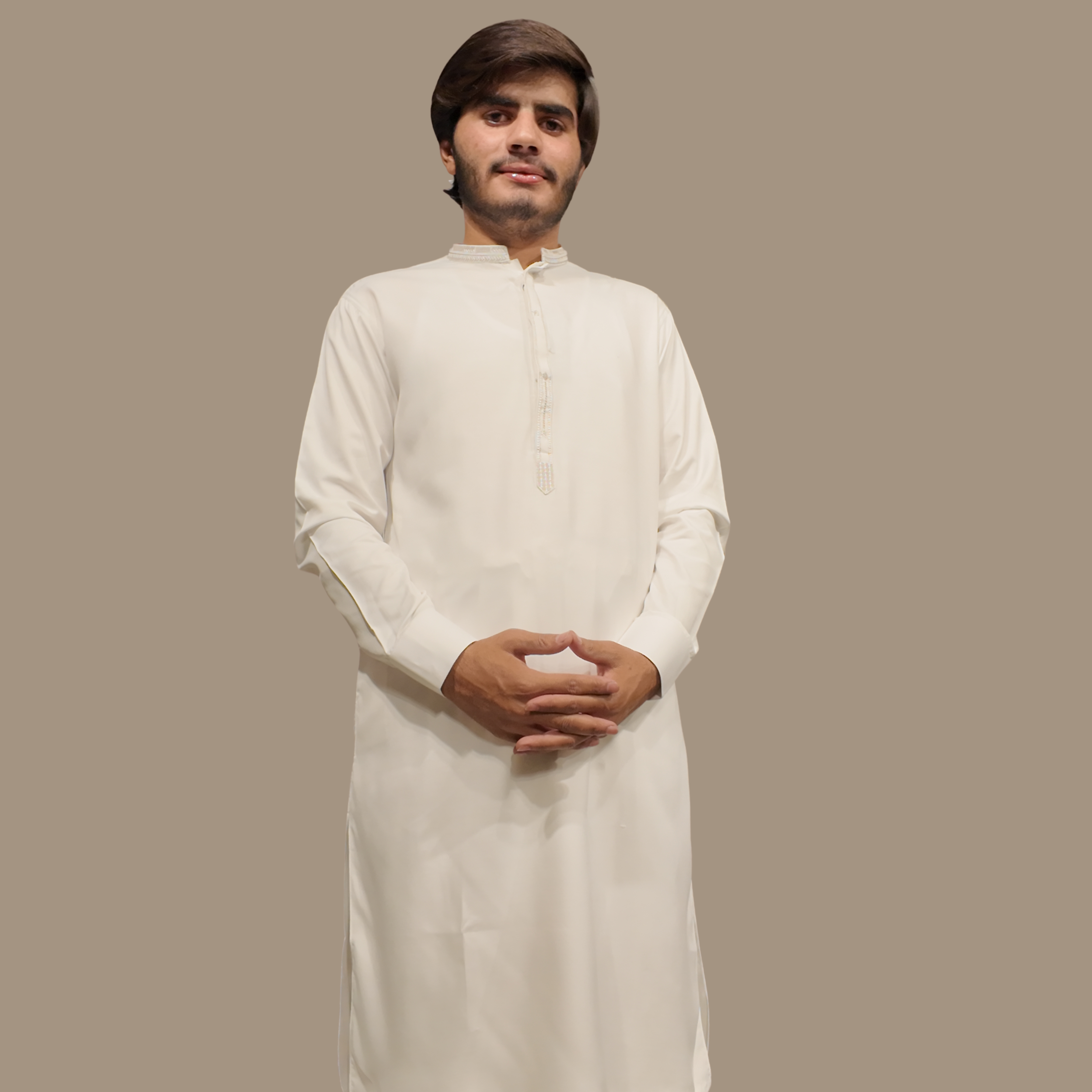Embroidered White Kameez Shalwar For Men's