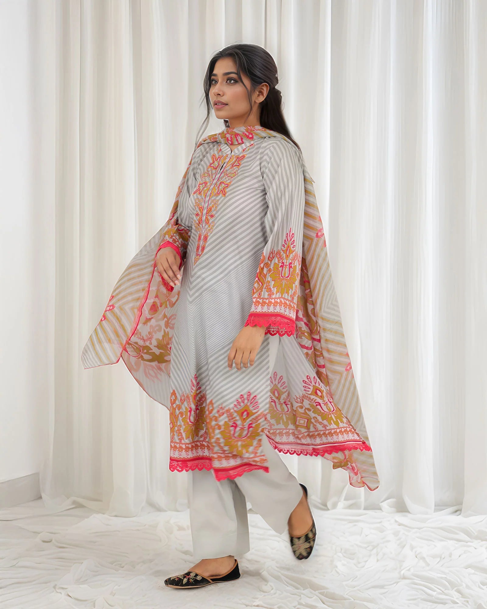 SP-3-Piece Ready-to-Wear Cotton Suit