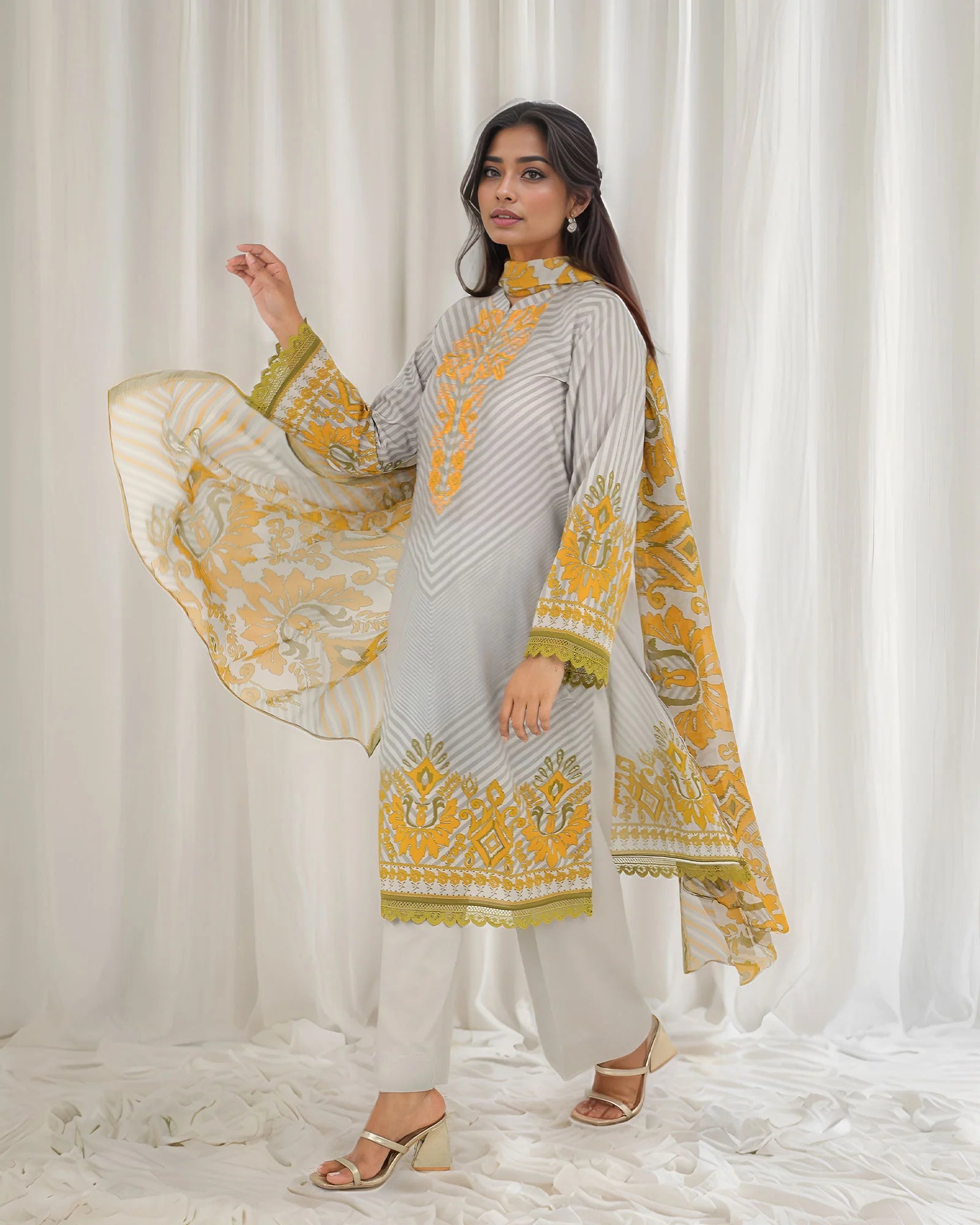 SP-3-Piece Ready-to-Wear Cotton Suit