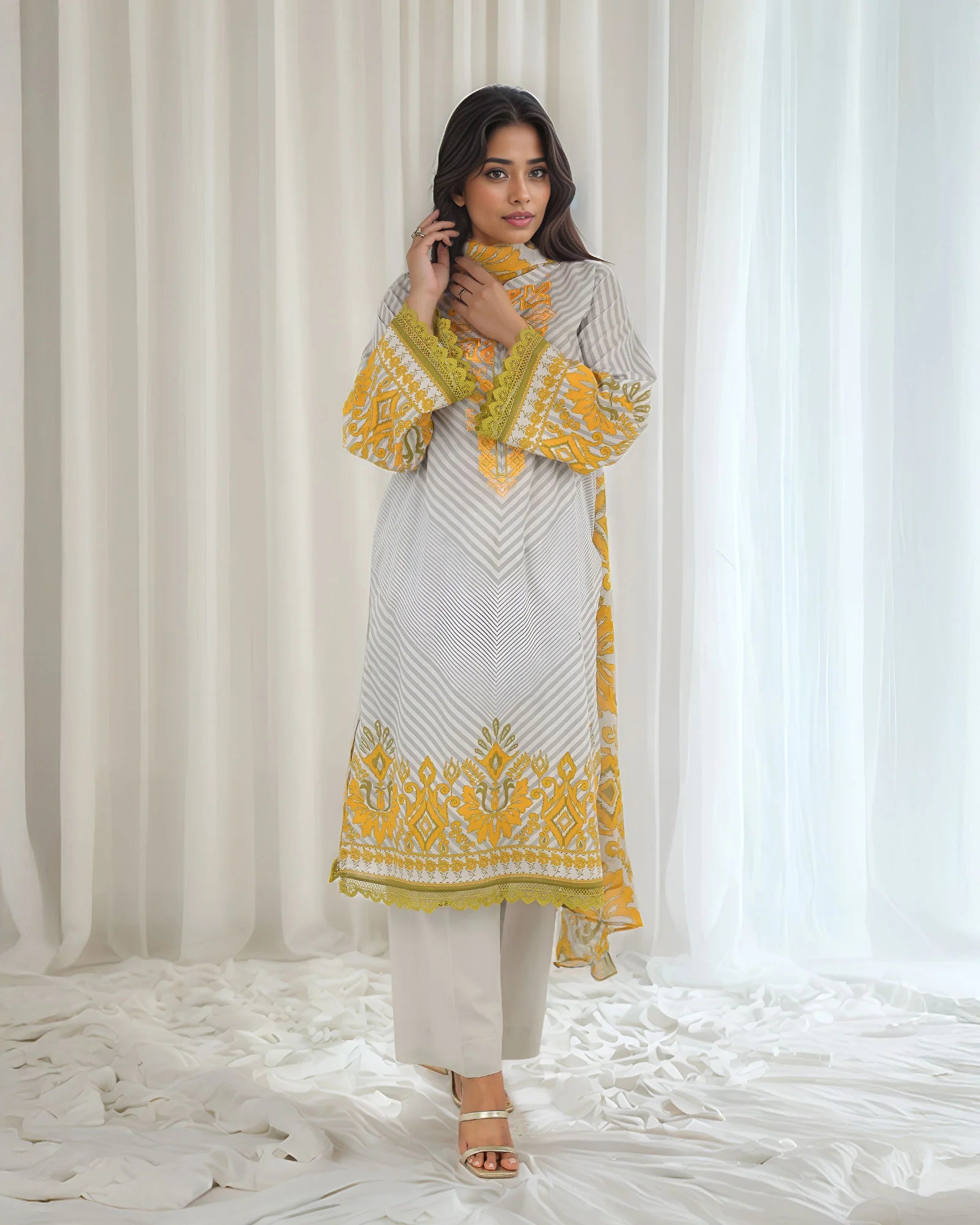 SP-3-Piece Ready-to-Wear Cotton Suit