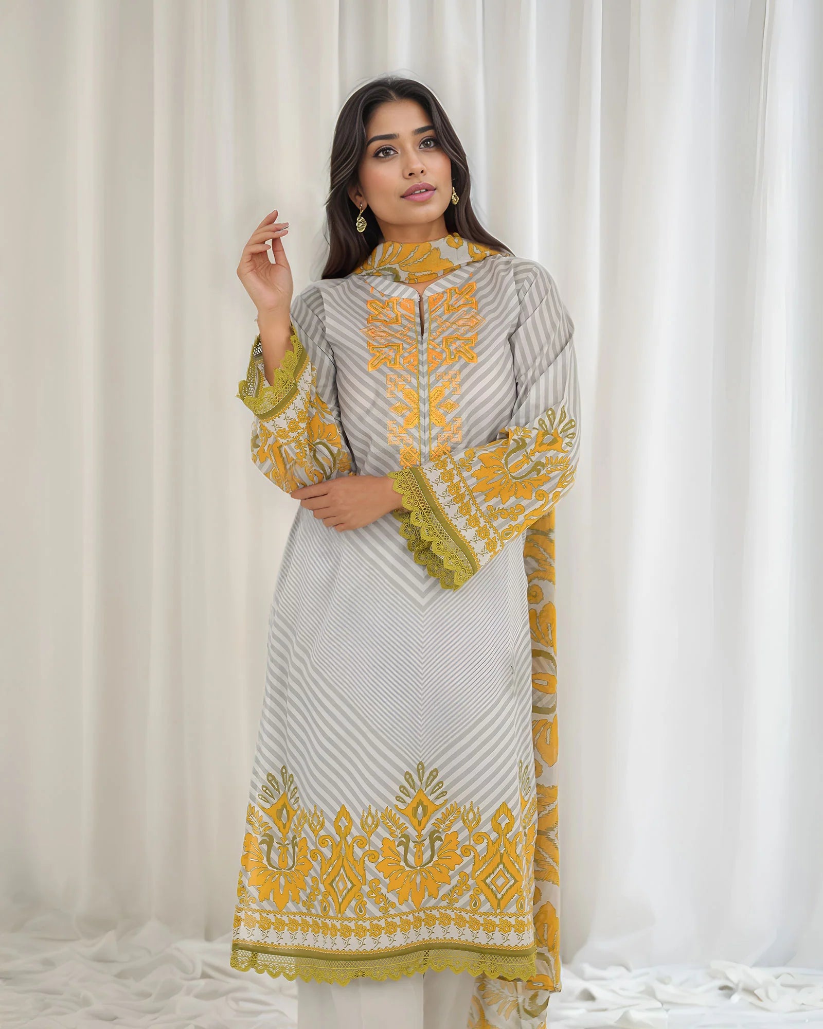 SP-3-Piece Ready-to-Wear Cotton Suit