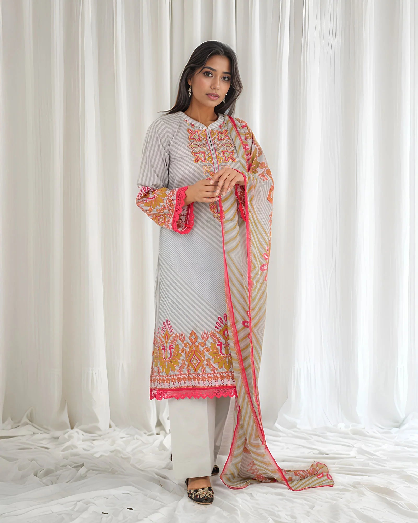 SP-3-Piece Ready-to-Wear Cotton Suit