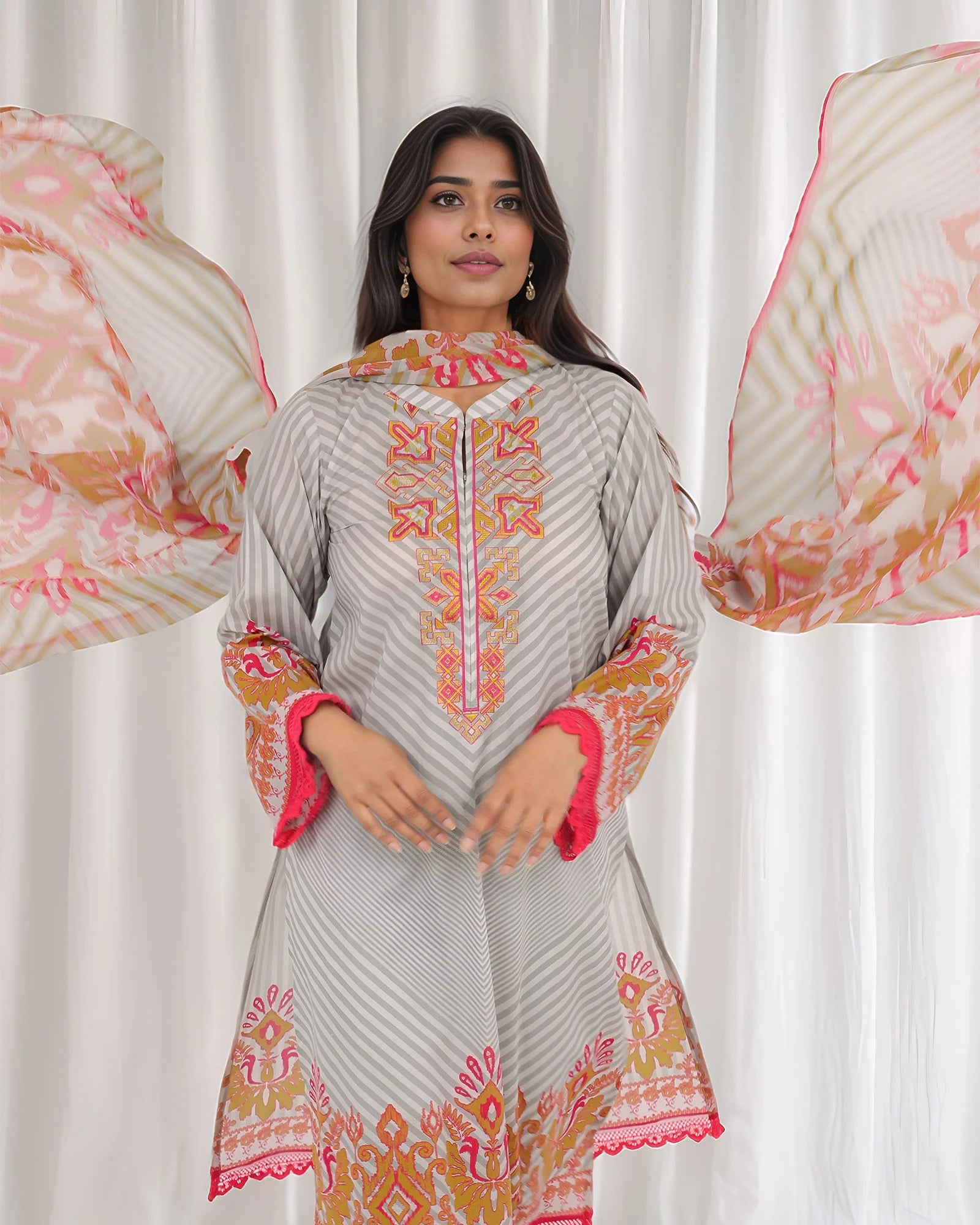 SP-3-Piece Ready-to-Wear Cotton Suit