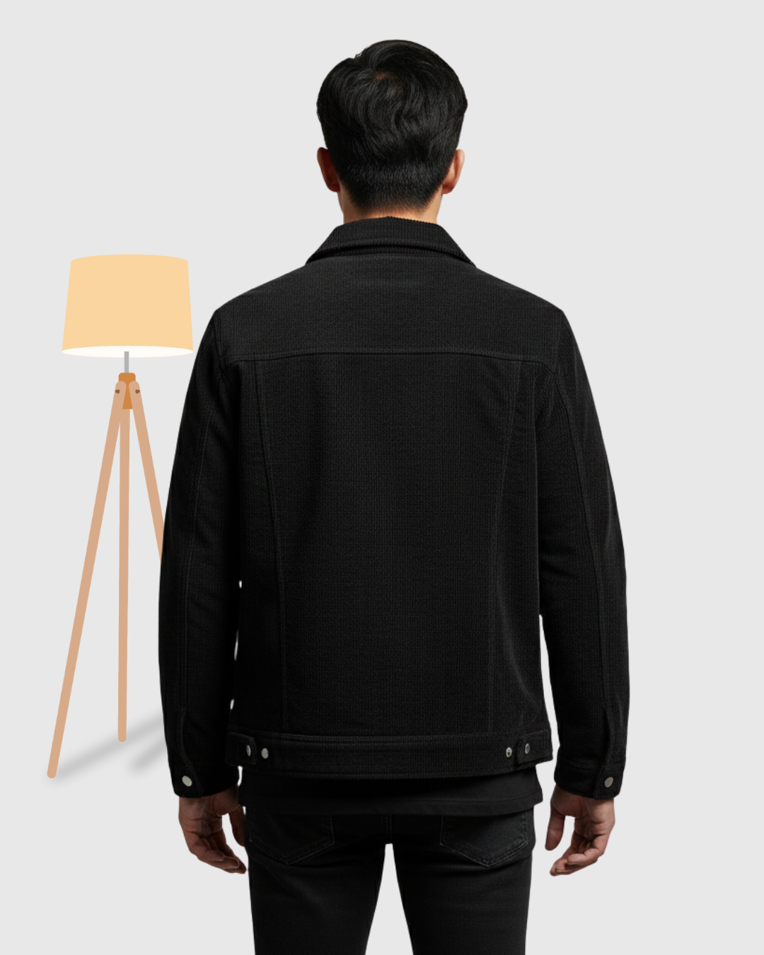 Men's Quilted Puffer Jacket with Black