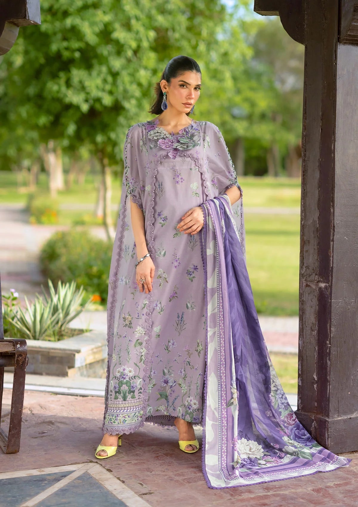Elaf - Lawn Collection Unstitched  - EPB-6A LILAC GARDEN